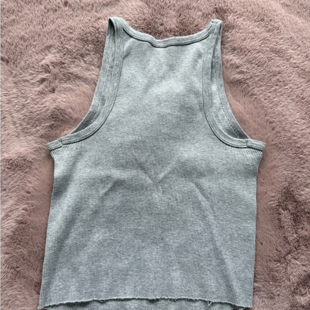 Gray Ribbed Tank Top - Picture 2 of 5